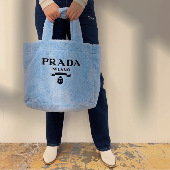 Prada Handbags - ✈️Sold!Prada Baby Blue Towel Tote Bag